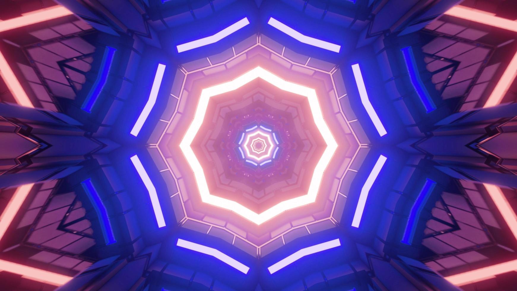 3D-Illustration der Neonbeleuchtung im Cyberspace als abstrakter Hintergrund foto
