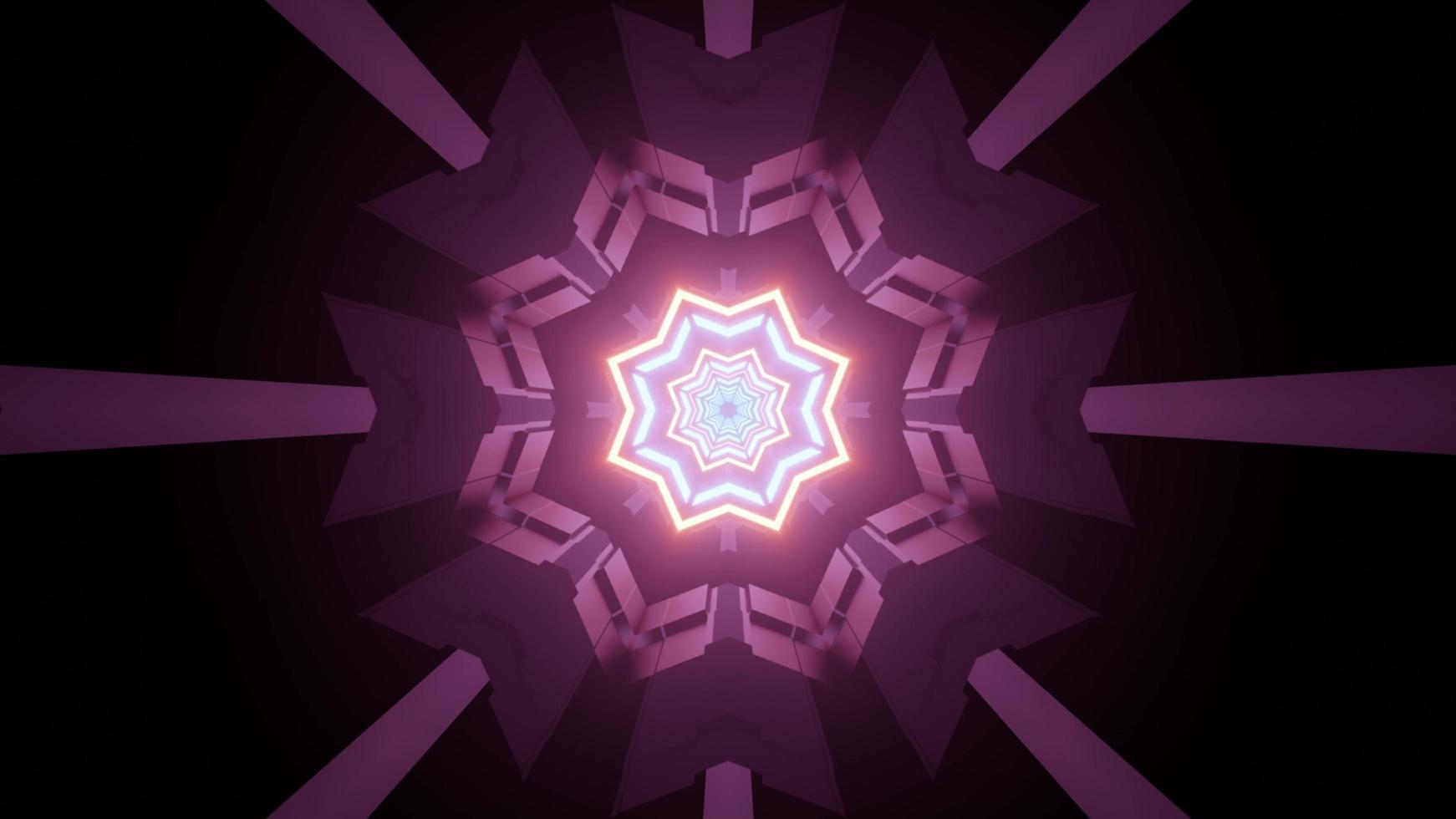 Kristall geformte Verzierung auf sci fi Gateway 3d Illustration foto