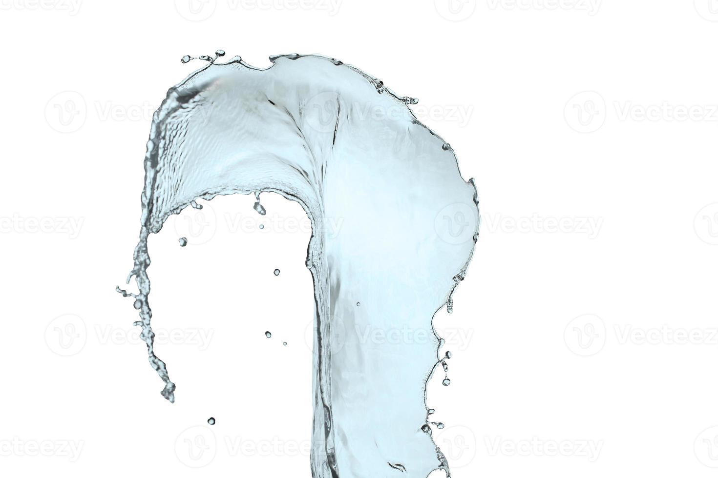 Wasserspritzer lokalisiert auf einem Weiß mit Hintergrund foto