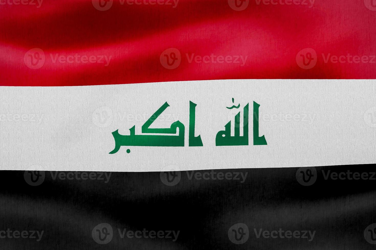 3d-illustration einer irak-flagge - realistische wehende stoffflagge foto