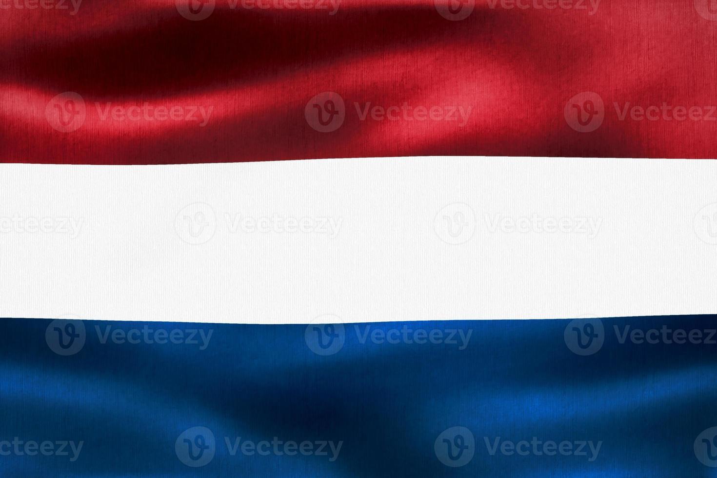 3D-Darstellung einer niederländischen Flagge - realistische wehende Stoffflagge foto