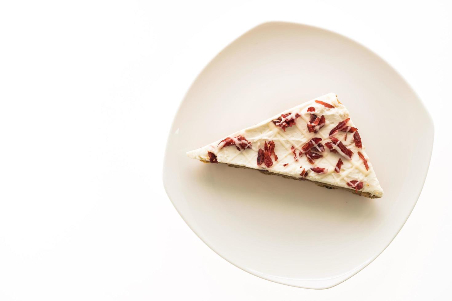 Cranberry-Kuchen auf weißem Teller foto