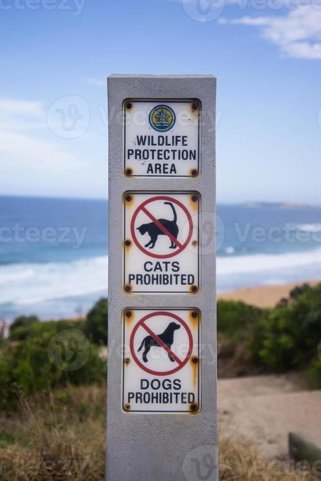 Zeichen am australischen Strand foto