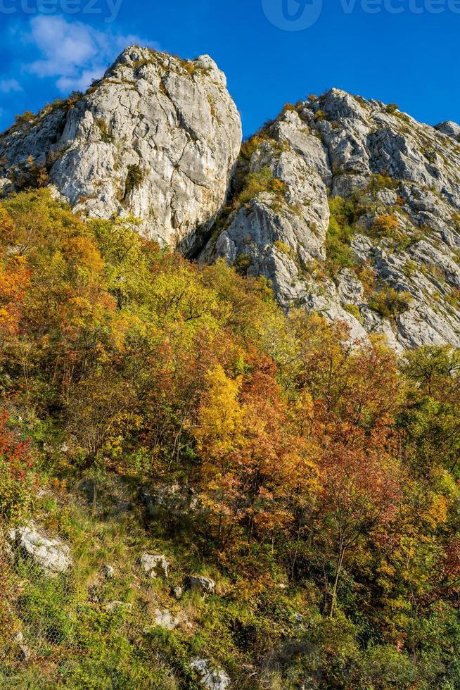 Donauschlucht in Djerdap an der serbisch-rumänischen Grenze foto