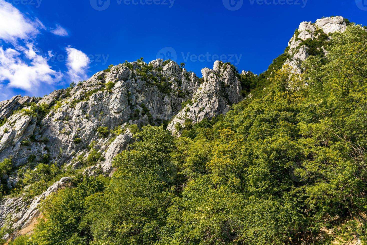 Donauschlucht in Djerdap an der serbisch-rumänischen Grenze foto