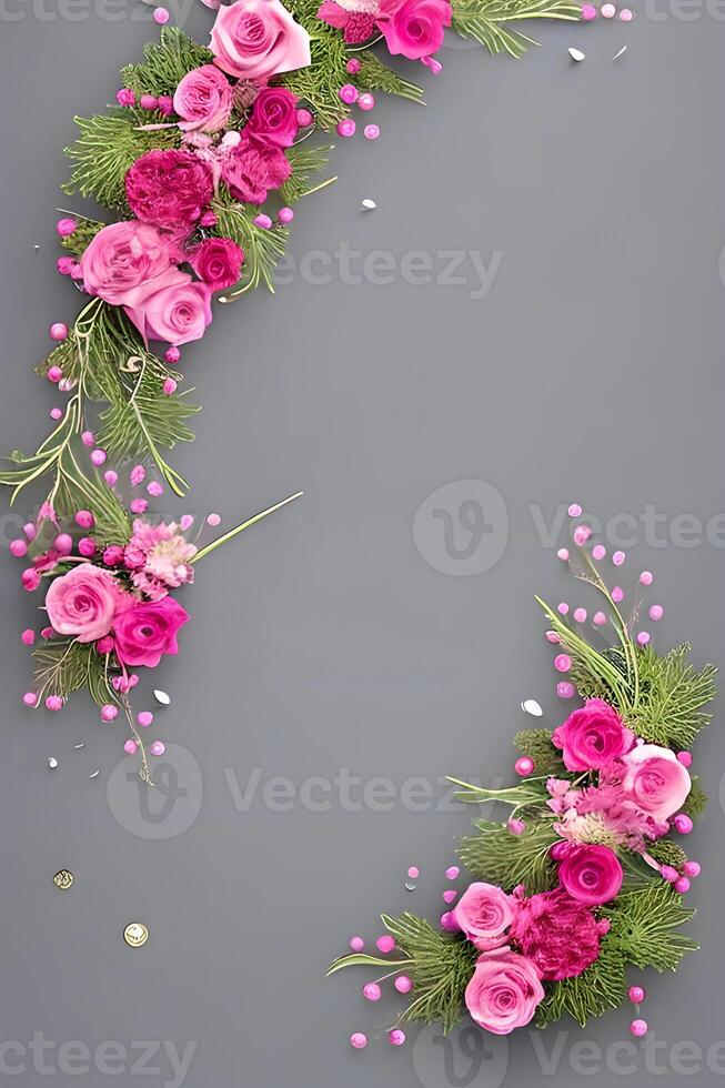 bunt einfach Blumen- Dekoration, winzig Blume Illustration, Hintergrund Vorlage, kreativ Anordnung von Natur und Blumen. gut zum Banner, Hochzeit Karte Einladung Entwurf, Design Element, und andere. foto