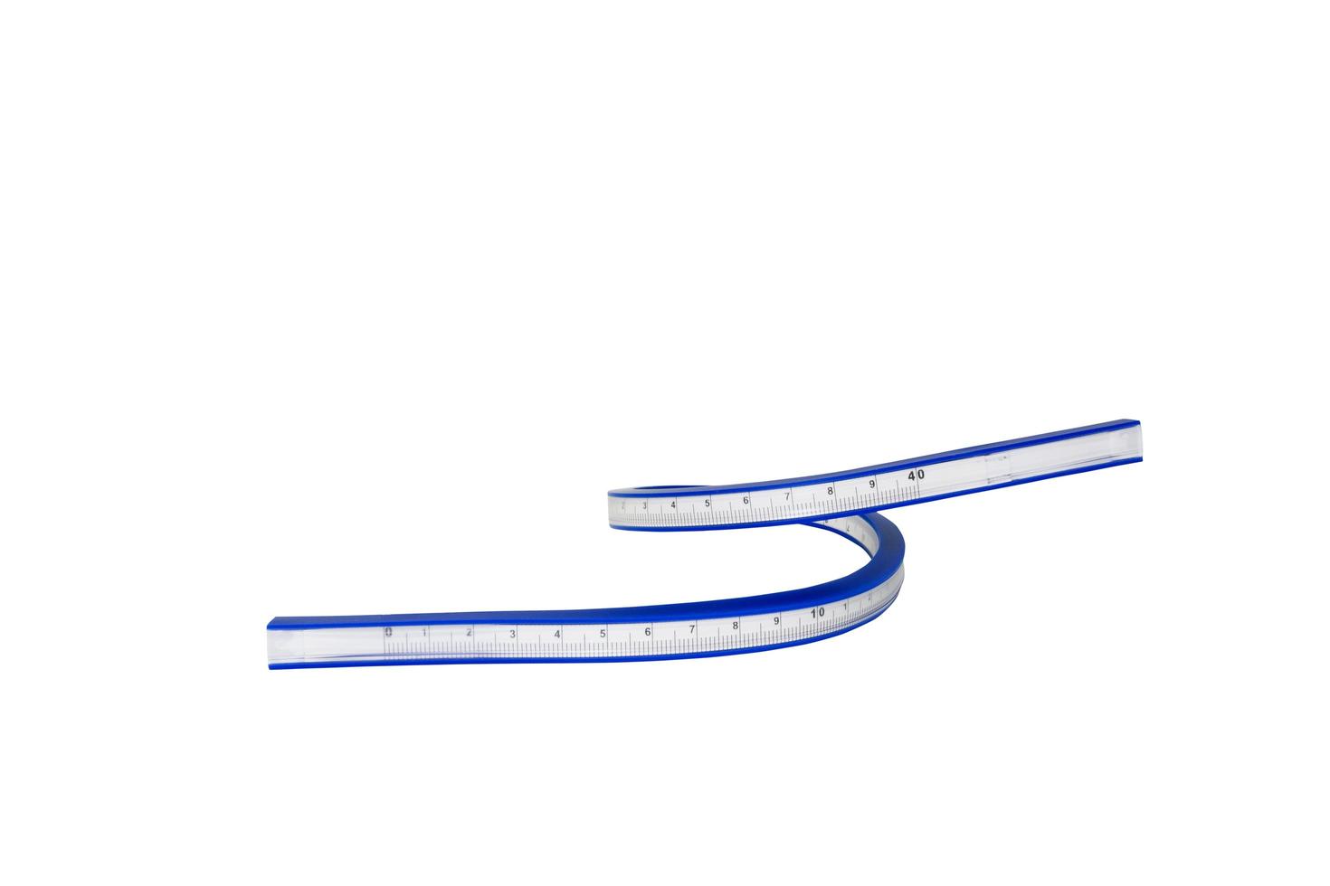 flexibles Kurvenlineal auf weißem Hintergrund foto