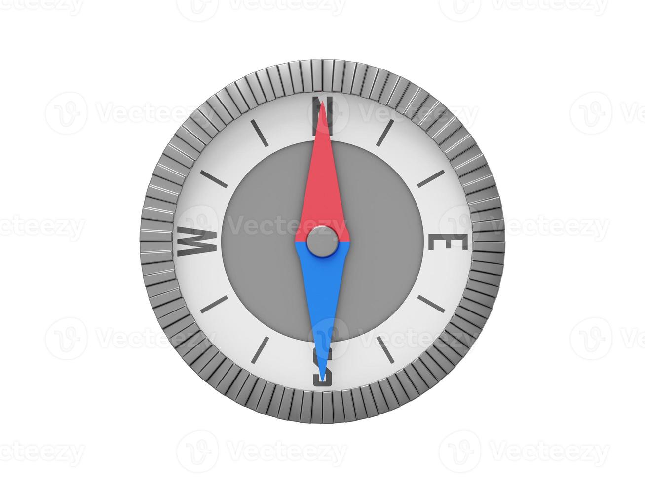 realistisch Kompass, Navigation, Richtung finden. 3d Wiedergabe. Symbol auf Weiß Hintergrund. foto