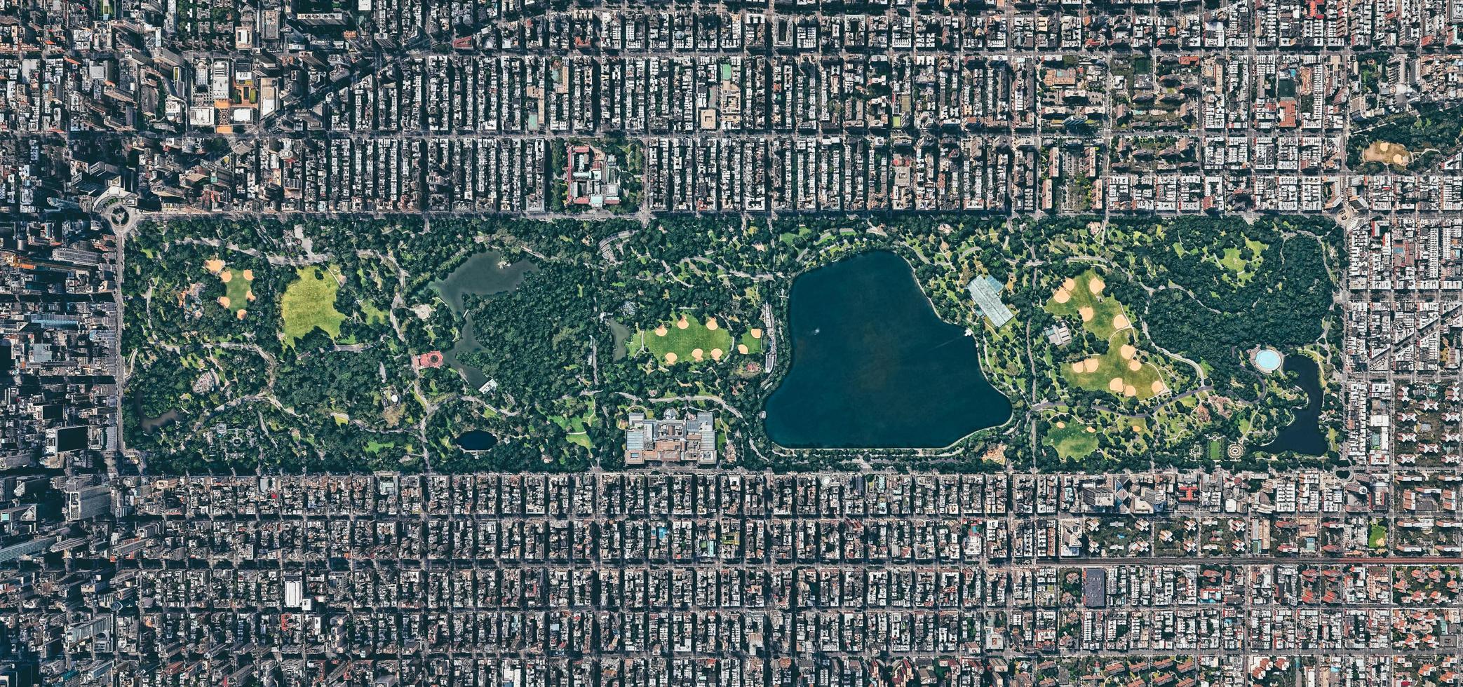 Luftaufnahme des Central Park in Manhattan, New York foto