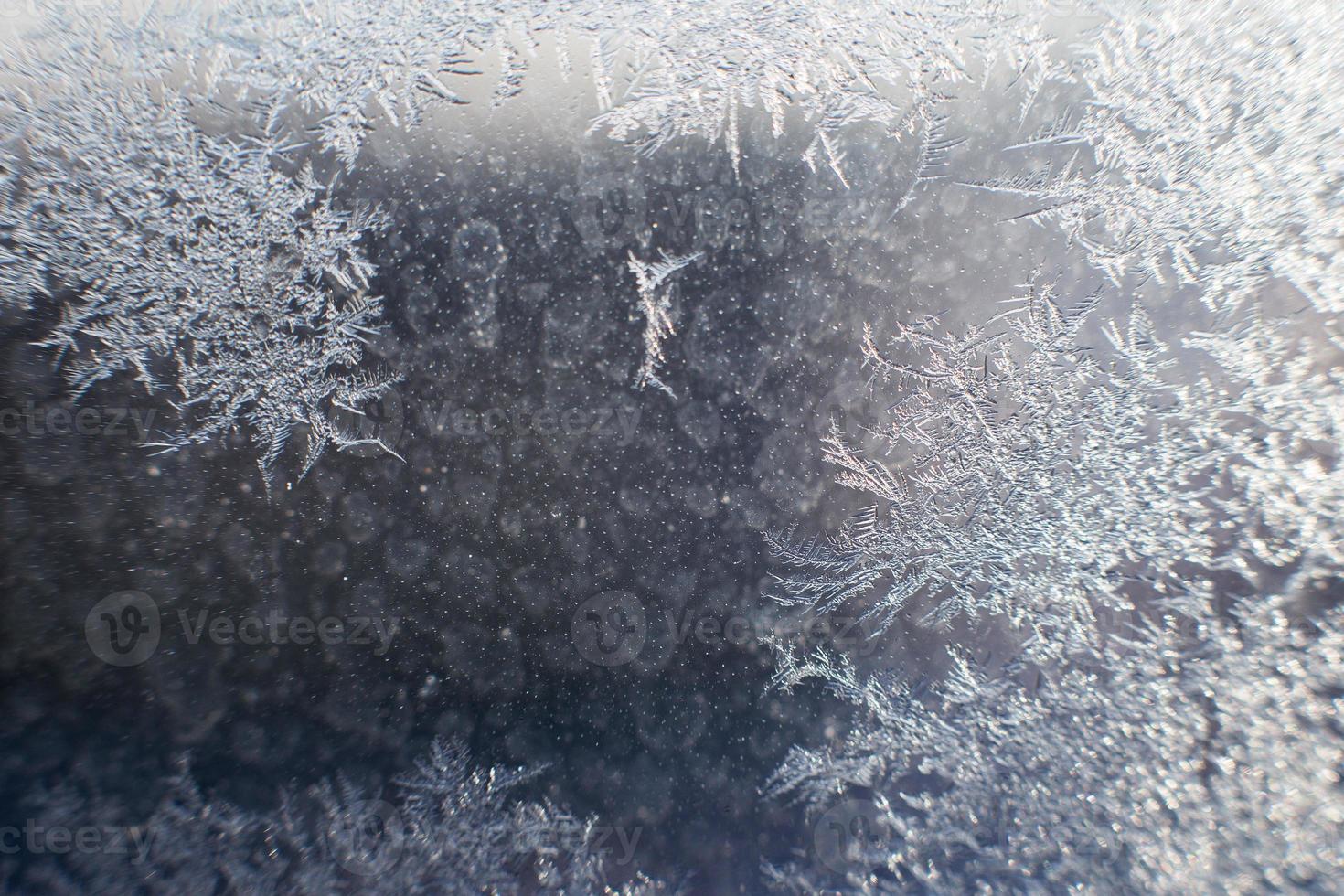 Schnee Muster auf das Glas von Frost foto