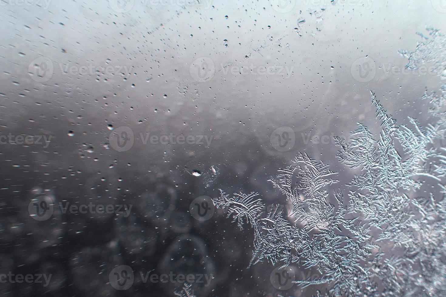 Schnee Muster auf das Glas von Frost foto