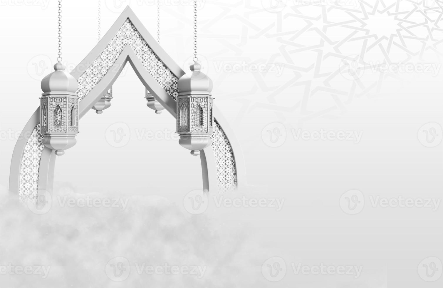 ein Weiß und schwarz Hintergrund mit ein Moschee und ein Weiß Wolke .Sozial Medien Beiträge .Muslim heilig Monat Ramadan kareem .ramadan Mubarak schön Gruß Karte foto