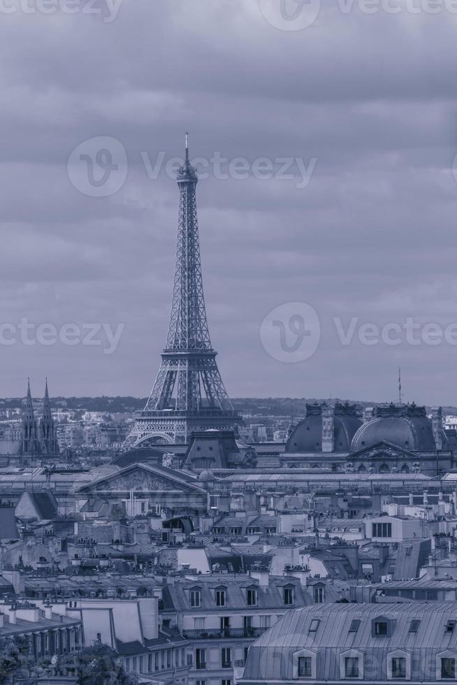 Sicht von Center von Paris mit Eiffel Turm foto