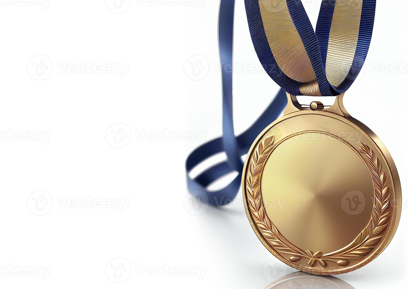 leer Gold Medaille auf Weiß Hintergrund, erstellt mit generativ ai foto