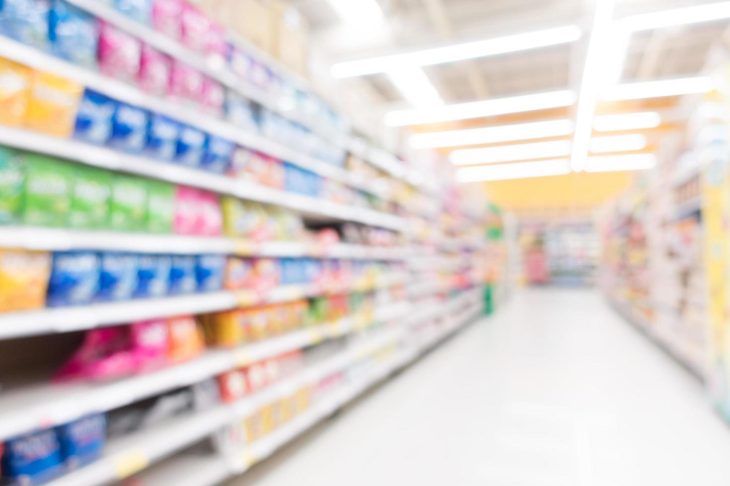 abstrakte defokussierte Supermarktinnenausstattung für Hintergrund foto