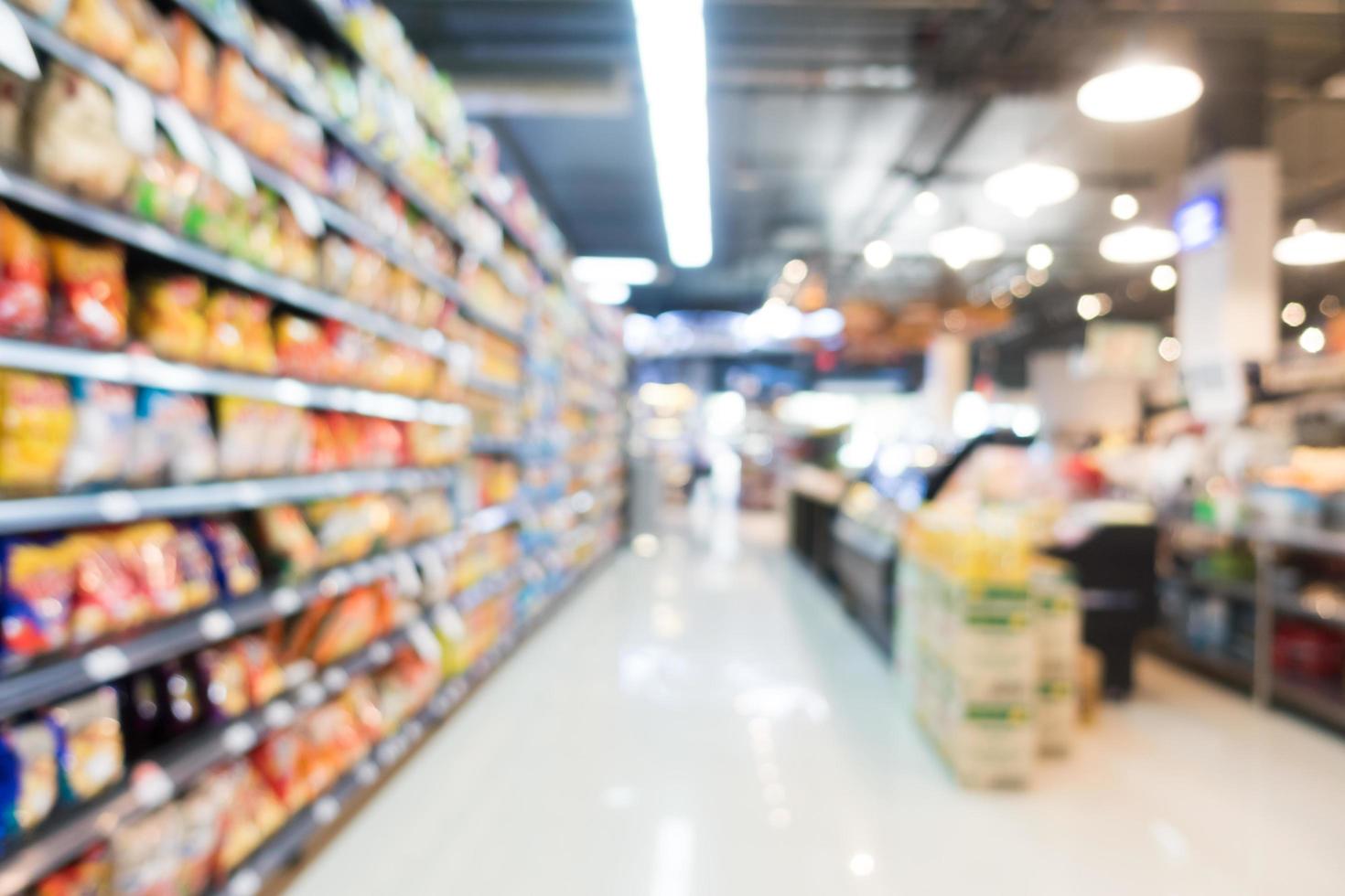 abstrakte defokussierte Supermarktinnenausstattung für Hintergrund foto