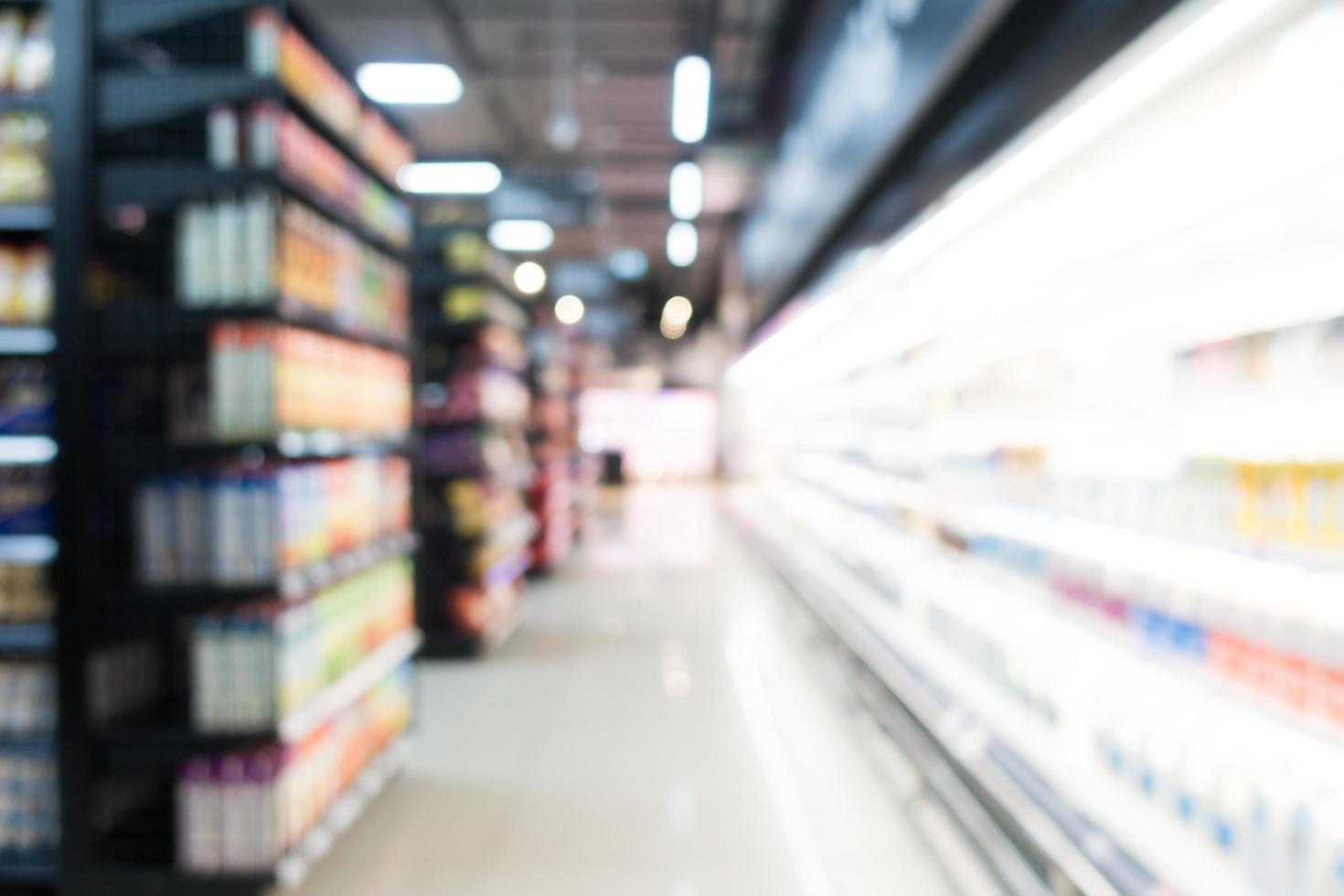 abstrakte defokussierte Supermarktinnenausstattung für Hintergrund foto