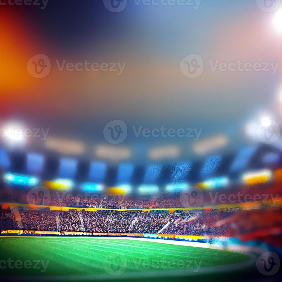 Sport Fußball Stadion verschwommen Hintergrund - - ai generiert Bild foto