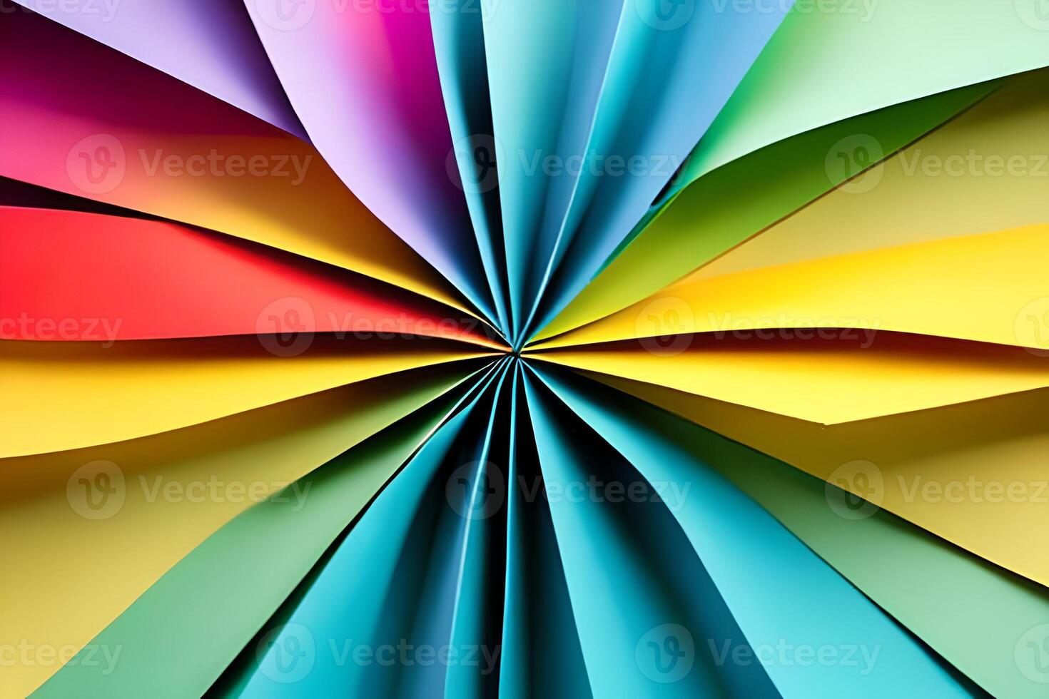 Regenbogen farbig Papier Schnitt ordnen zum schön Hintergrund Hintergrund. Papier Kunst Regenbogen Papier falten und Schnitt Hintergrund mit 3d Wirkung, beschwingt Farben, Vektor Illustration und Design Material Element. foto