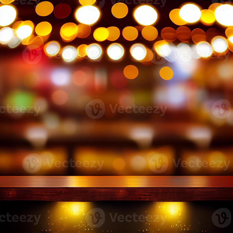 Bier Restaurant Bar, Bar Tischplatte, verschwommen Hintergrund - - ai generiert Bild foto