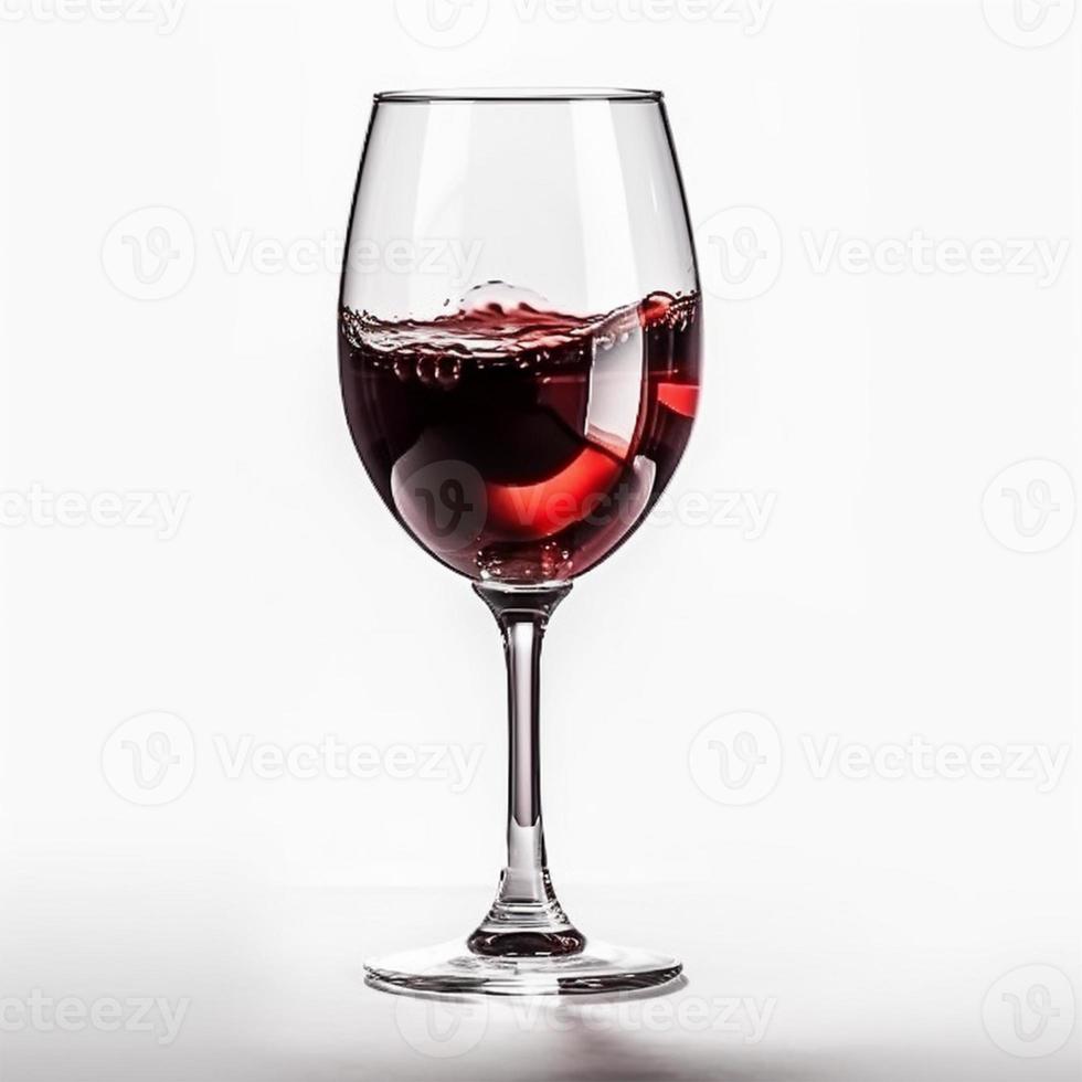 Glas von rot Wein auf Weiß Hintergrund - - ai generiert Bild foto