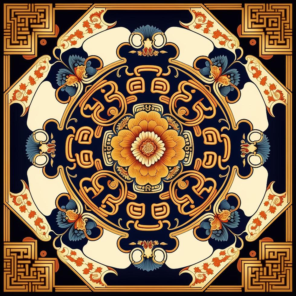 Muster erinnern jene von ein mandala, ein spirituell Symbol von Buddhismus und Hinduismus foto