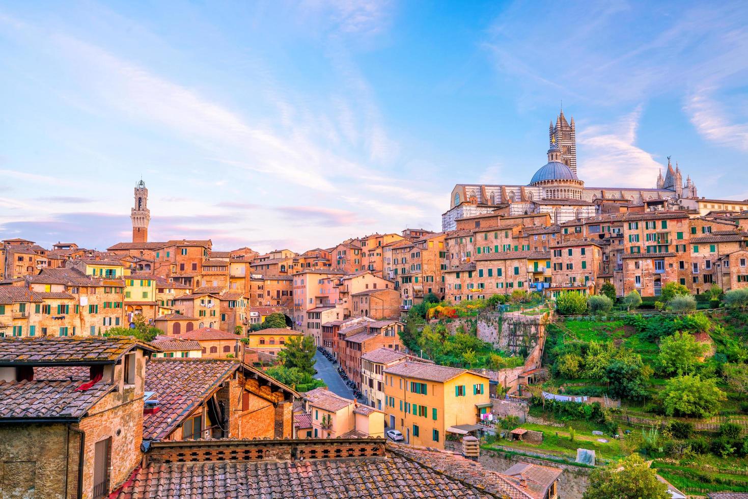 Innenstadt von Siena Skyline in Italien foto