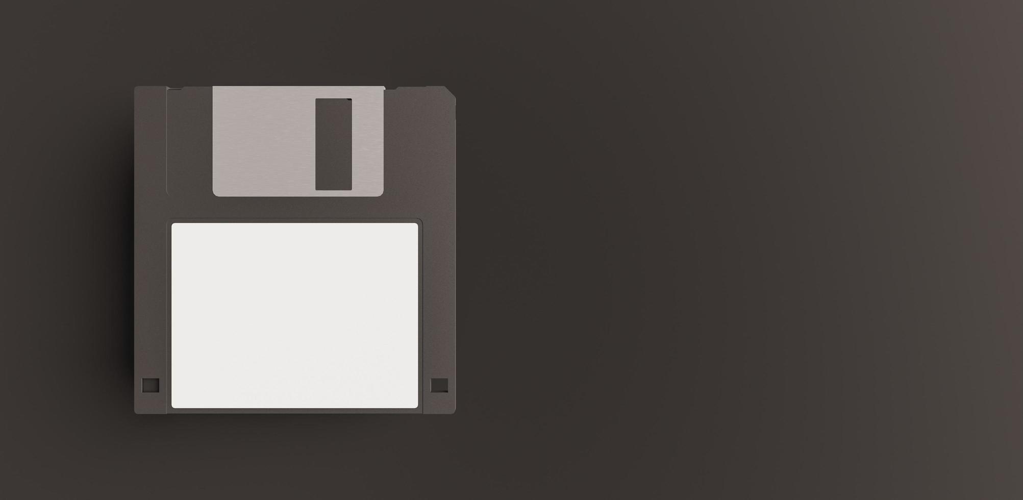 Modell der schwarzen Diskette mit weißem Etikett foto