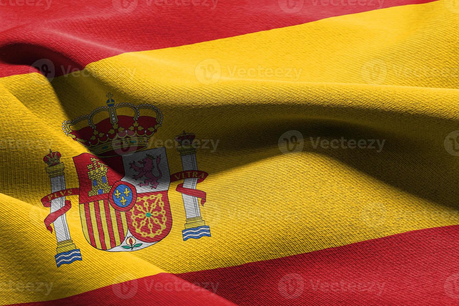 3d Illustration Nahansicht Flagge von Spanien foto