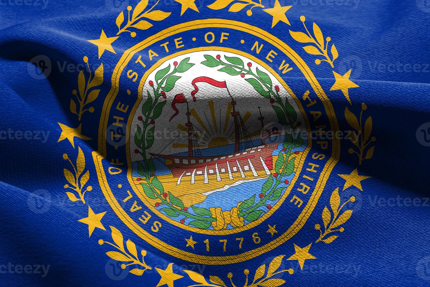 3d Illustration Flagge von Neu Hampshire ist ein Zustand von vereinigt Zustand foto