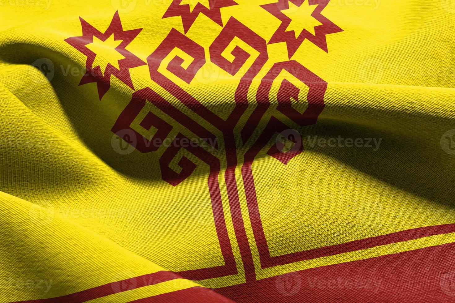 3d Illustration Flagge von Tschuwaschisch Republik ist ein Region von Russland. foto