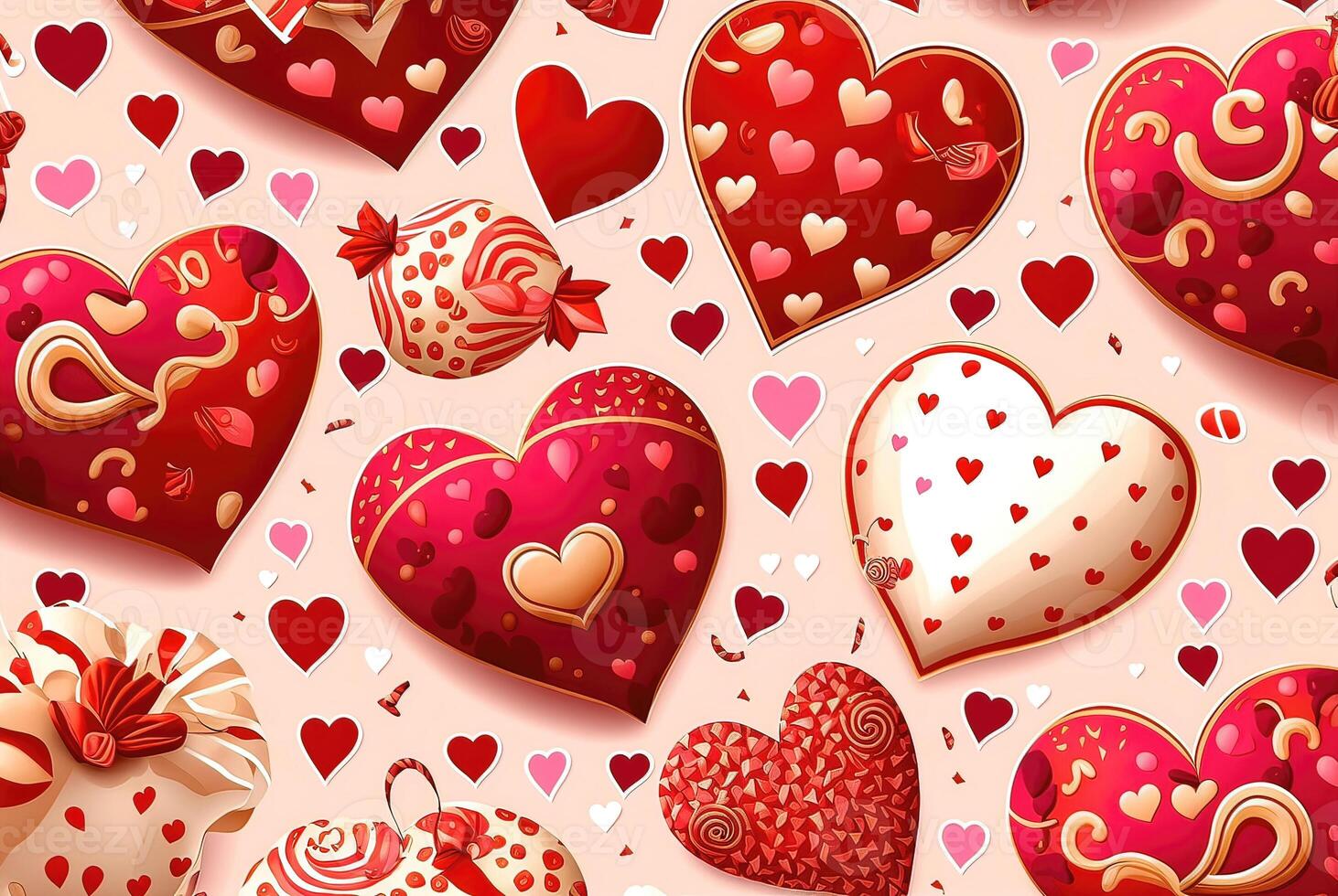Süss Herz Valentinstag Hintergrund. ai generiert foto