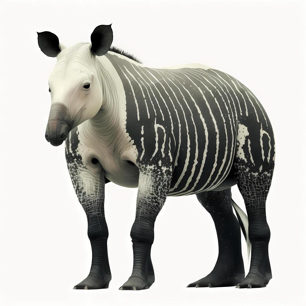 Tapir Illustration Aktivität auf Weiß Hintergrund ai generiert foto