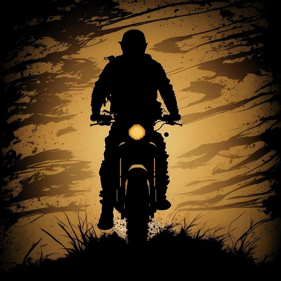 Biker Silhouette ai generiert foto