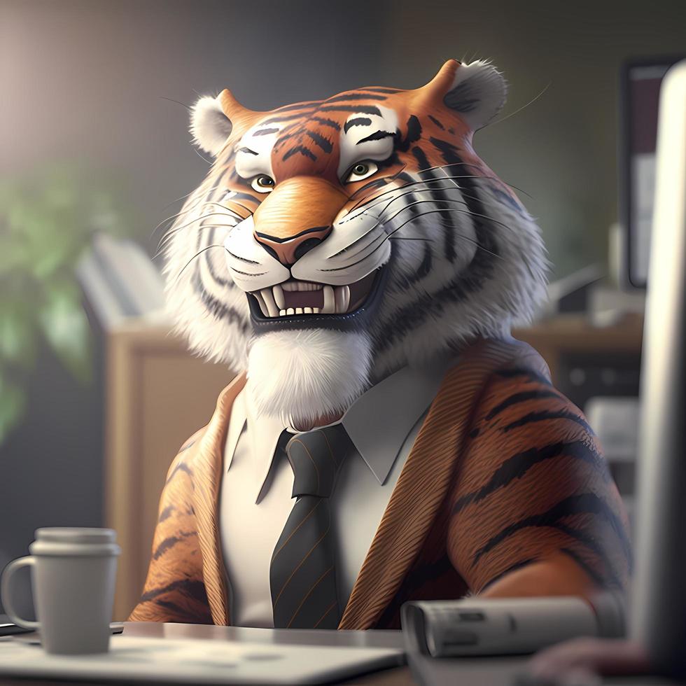 Tiger Illustration ai generiert foto