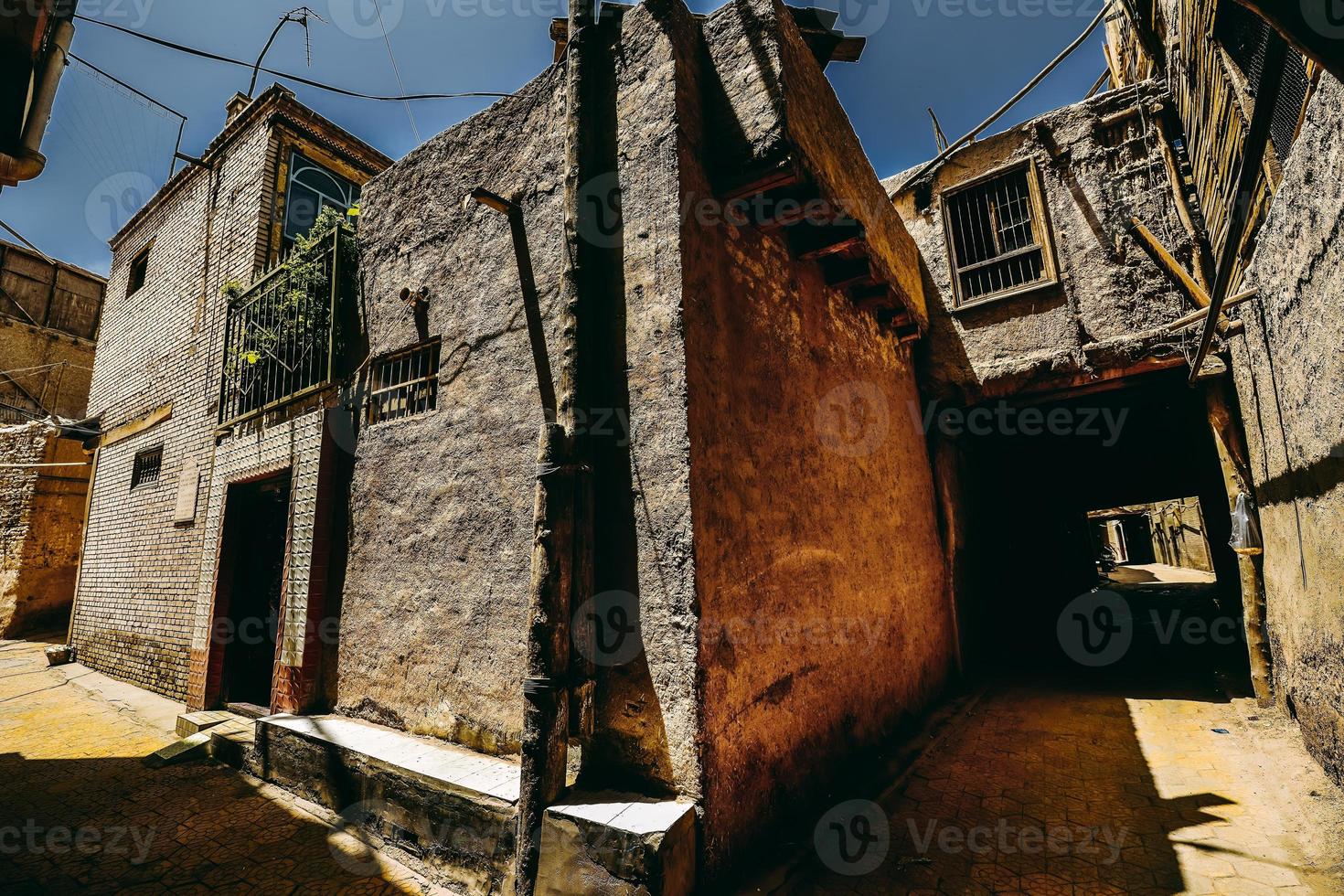 das baufällig und langjährige Volk Häuser auf hathspace im Kashgar, Xinjiang foto