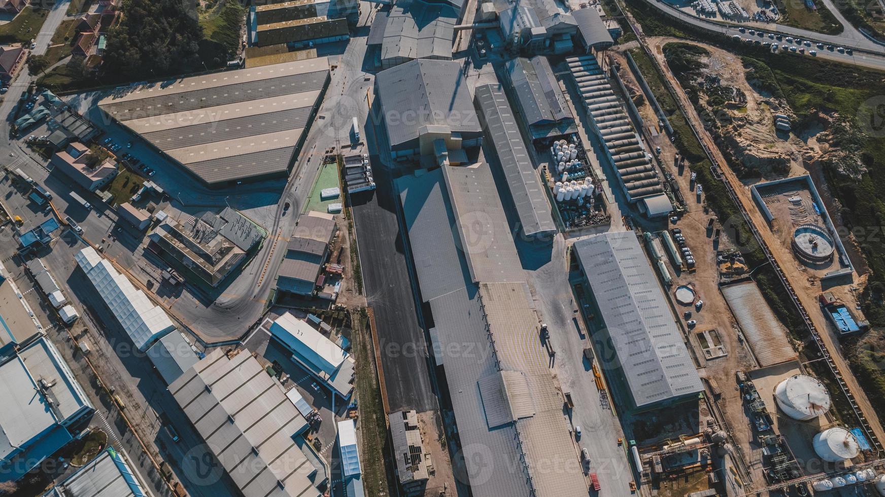 Antenne Aussicht von industriell Bereich foto