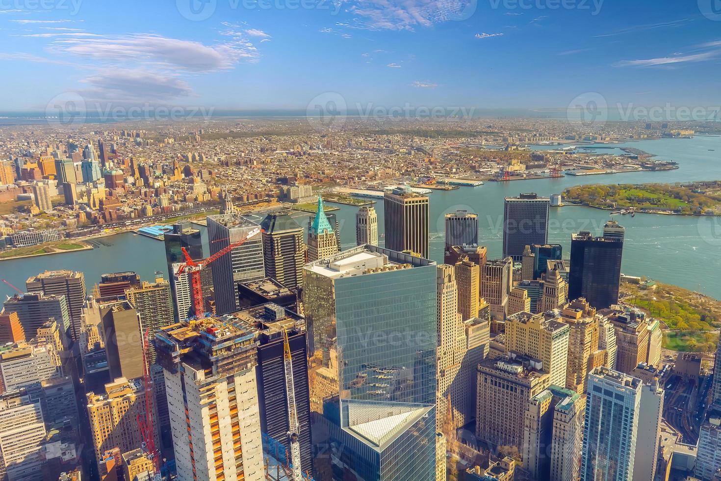 Manhattan Stadt Horizont Stadtbild von Neu York von oben Aussicht foto