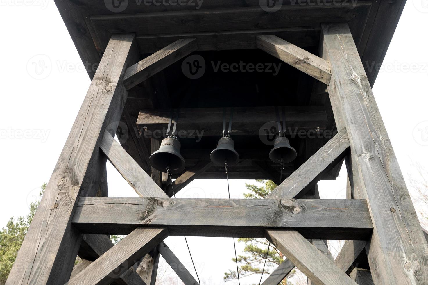 Weißrussland, Minsk, März 2023, Denkmal Komplex khatyn. Glocke Turm. foto