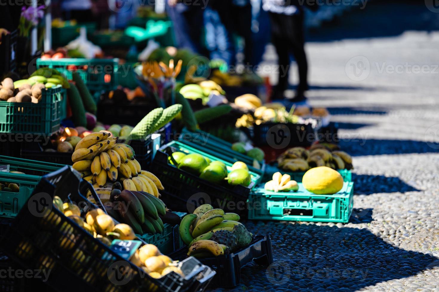 frisch gesund bio Früchte und Gemüse auf Weihnachtsmann Markt. Madeira, Portugal foto