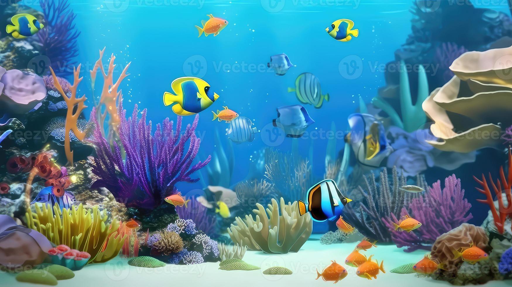 Tiere von das unter Wasser Meer Welt. Ökosystem. bunt tropisch Fisch. foto