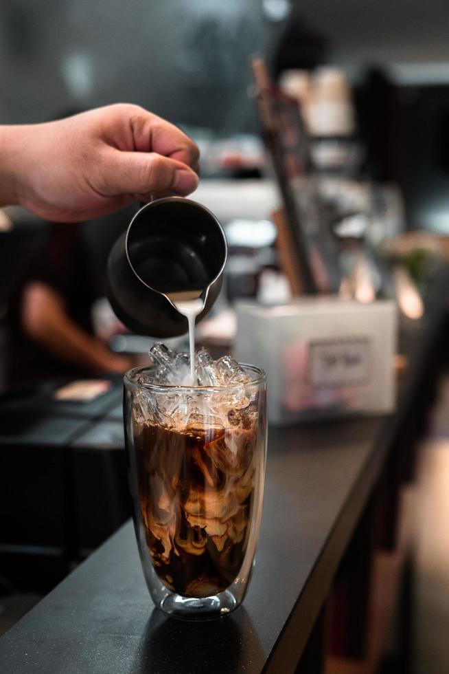 Eiskaffee auf der Kaffeetheke foto