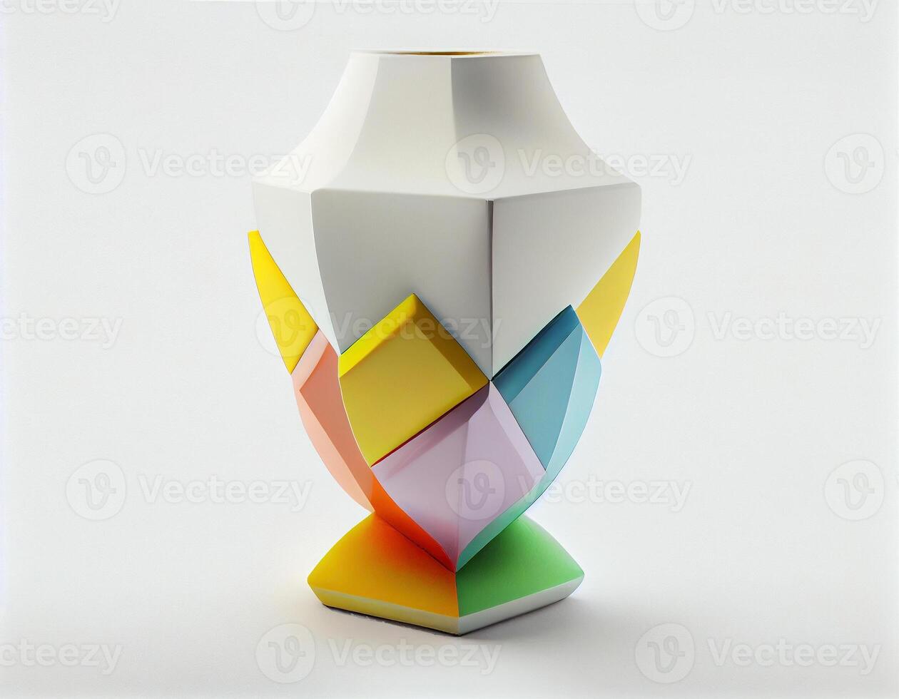 modern Vase auf Weiß Hintergrund, erstellt mit generativ ai foto