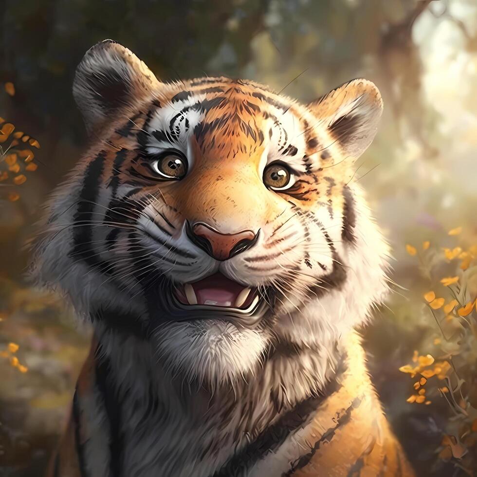 Tiger Illustration ai generiert foto