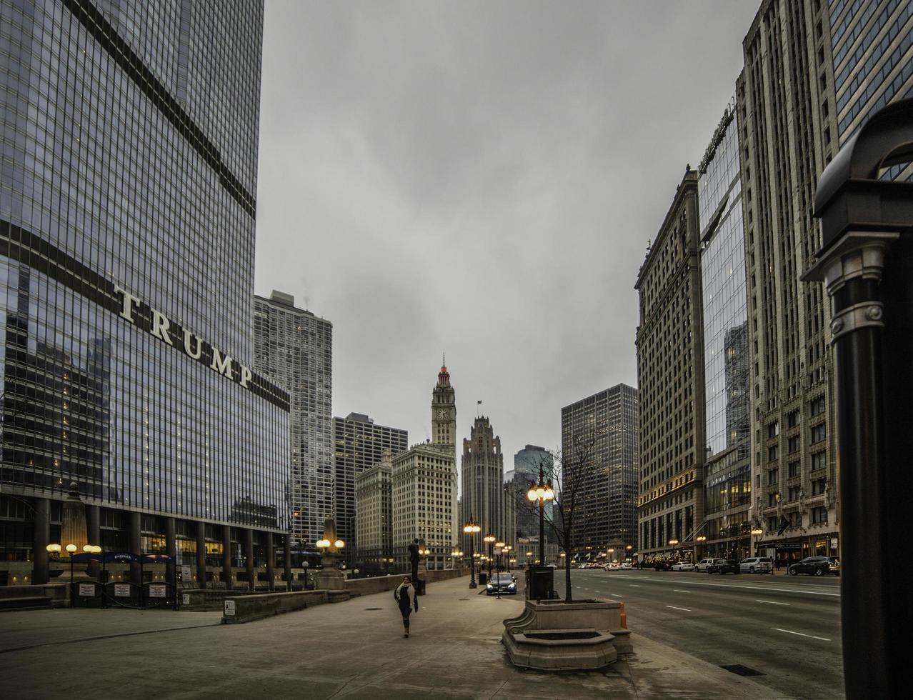 März 4 2023. Chicago, Illinois. Gebäude und die Architektur im Innenstadt Chicago. foto