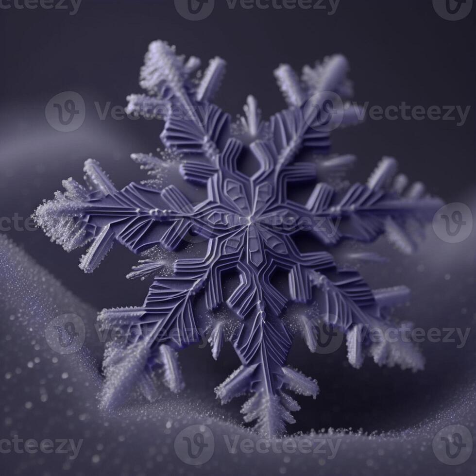 bläulich Schneeflocke hyperdetailliert Ultra realistisch kalt Winter Stimmung generativ ai foto