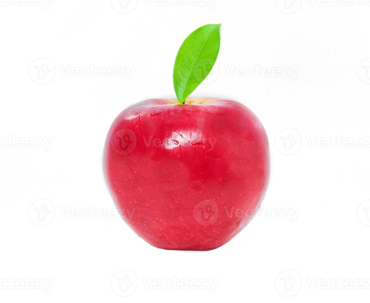 frischer roter Apfel auf weißem Hintergrund foto