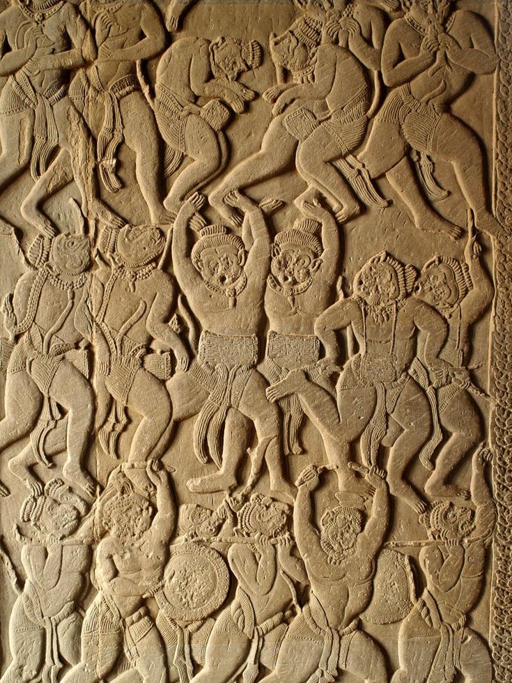 Siem Reap, Kambodscha, 2021 - Relief Detail des Angkor Wat foto