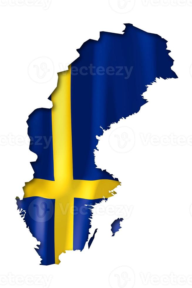 Schweden - - Land Flagge und Rand auf Weiß Hintergrund foto