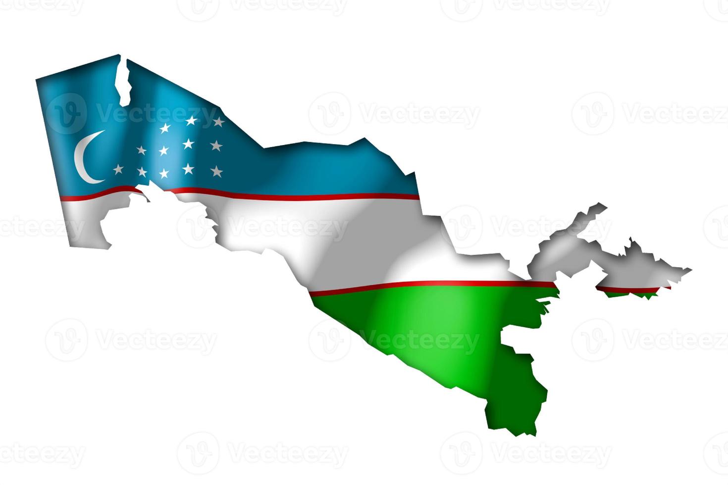 Usbekistan - - Land Flagge und Rand auf Weiß Hintergrund foto